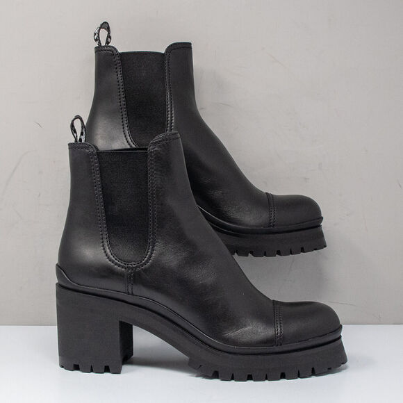 MIU MIU Prada Black Leather Chelsea Boots, Size 41 (11 US) - Picture 2 of 8